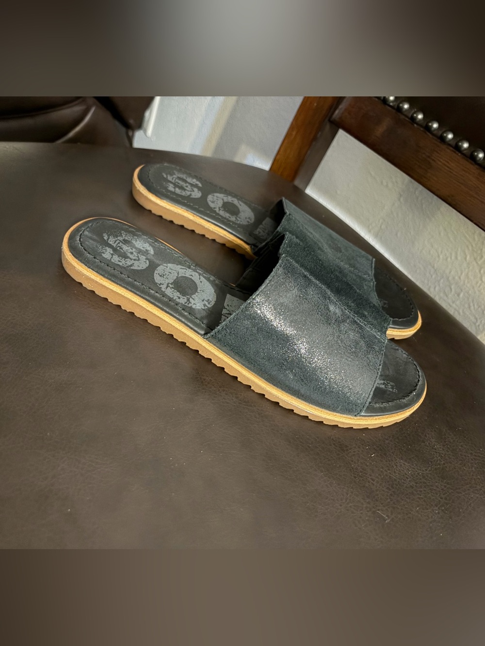 Sorel Womenβs Slide Sandals with Tan Outsole